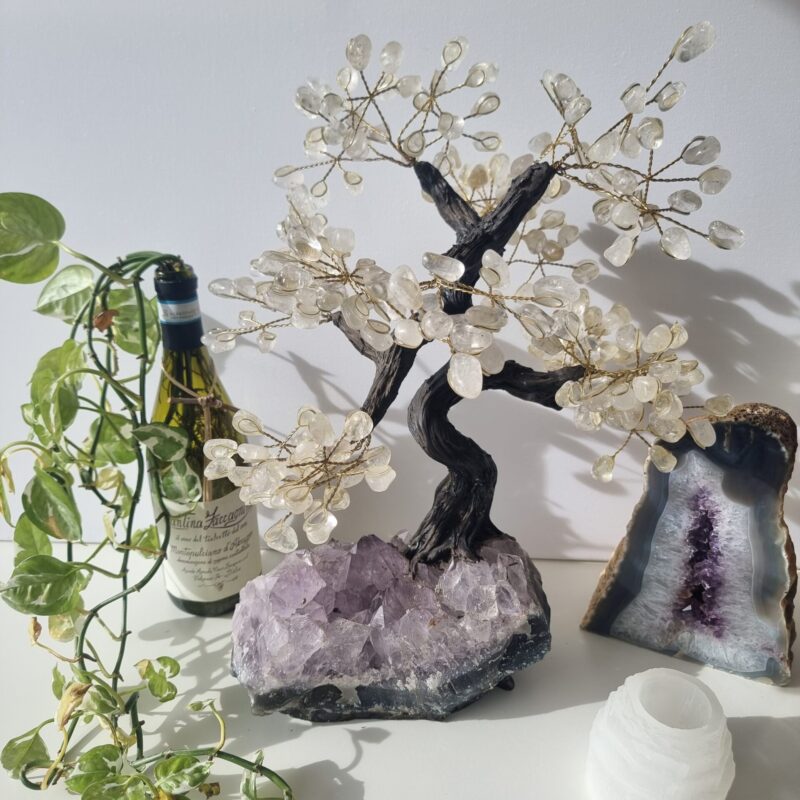 Kwarts Bonsai op Amethist Cluster 40/45 cm nr.1 - Afbeelding 4