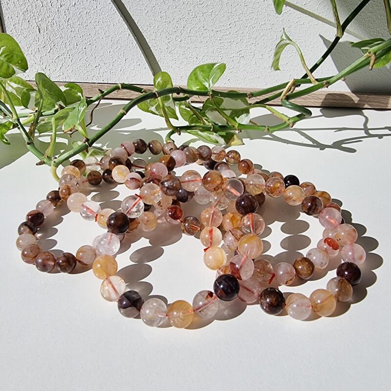 Hematoide (vuurkwarts) armband 8/9mm - Afbeelding 2