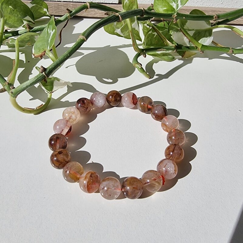 Hematoide (vuurkwarts) armband 8/9mm - Afbeelding 4