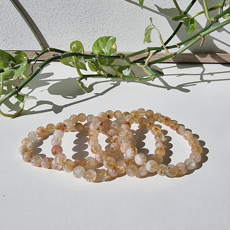 Gebrande Amethist (citrien) armband 5mm - Afbeelding 5