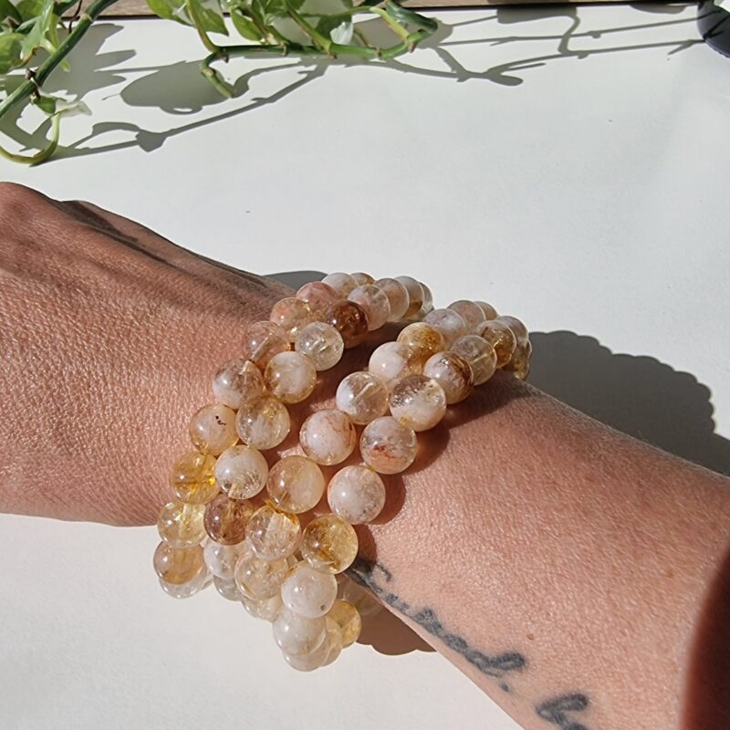 Gebrande Amethist (citrien) armband 5mm