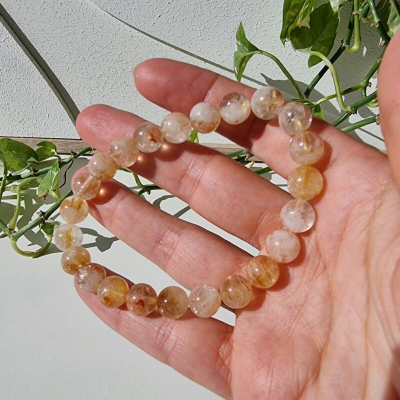 Gebrande Amethist (citrien) armband 5mm - Afbeelding 4